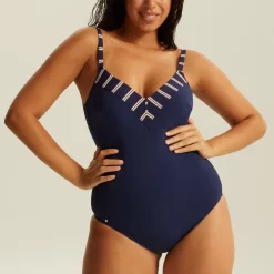 Maillot Une Pièce Sans Armatures Marine Précieux TAVOLARA -Mode Lingerie Magasin CS71103 A27 WEB 11